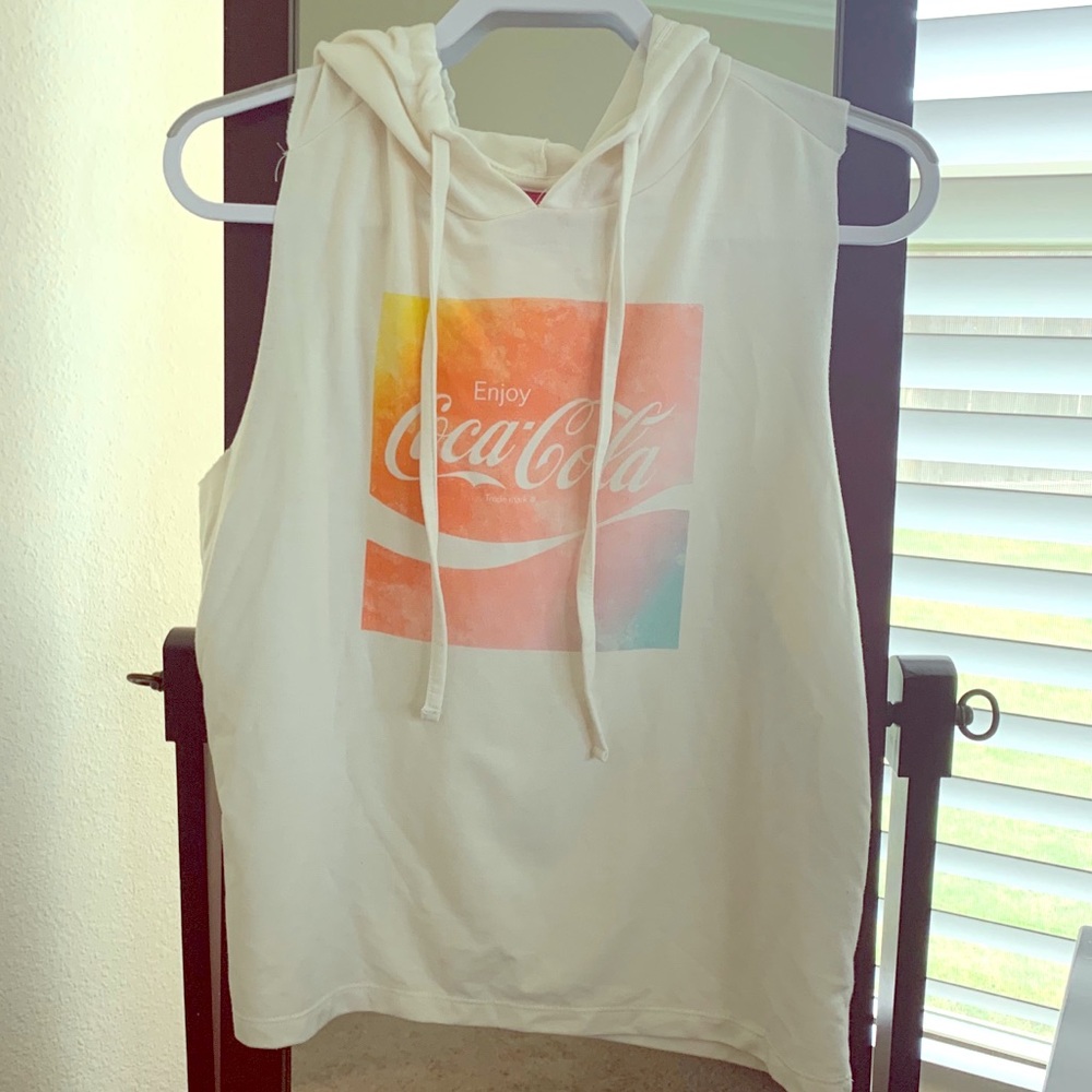 Cream Coca Cola Hooded Tank
